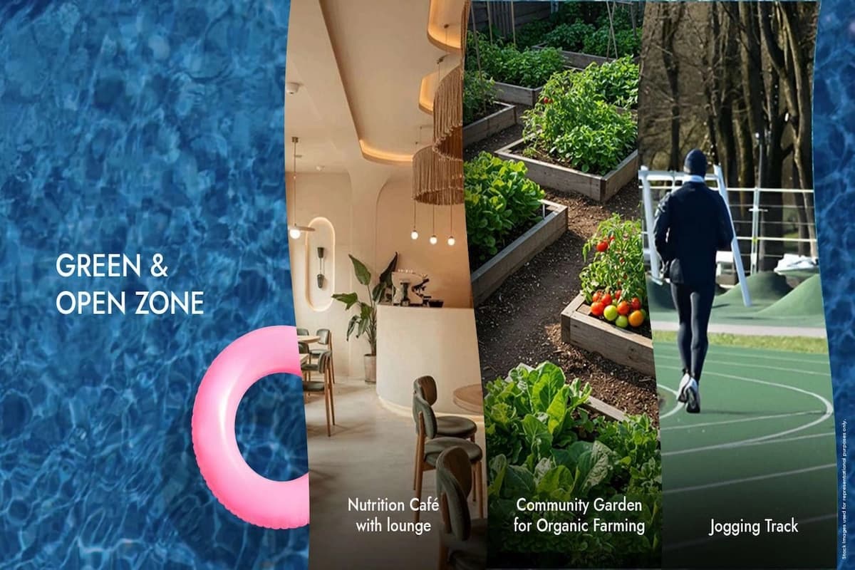 Beautifully landscaped gardens with walking paths and greenery